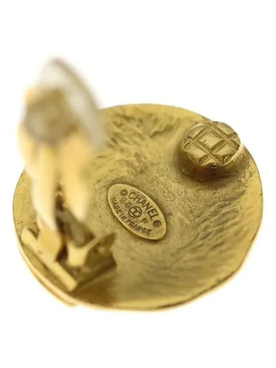 Chanel CC Logo Circle Earrings Gold - Picture 6 of 6